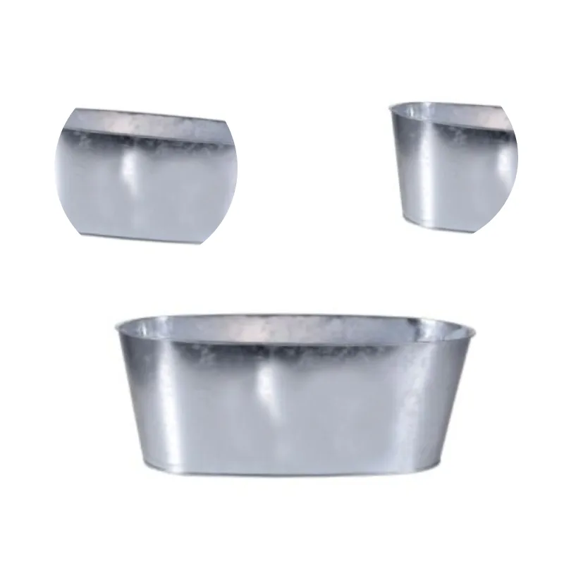 Wholesale Price Mini Oval Galvanized Planters Bulk Selling Trendy Garden Decorative Metal Planter   Pots Supply