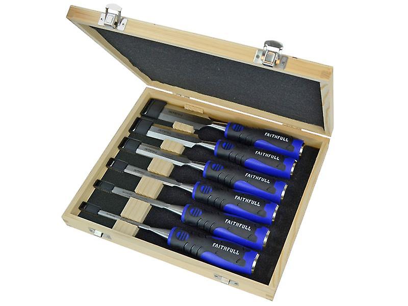 Faithfull Soft Grip Chisel Set + Storage Box， 6 Piece