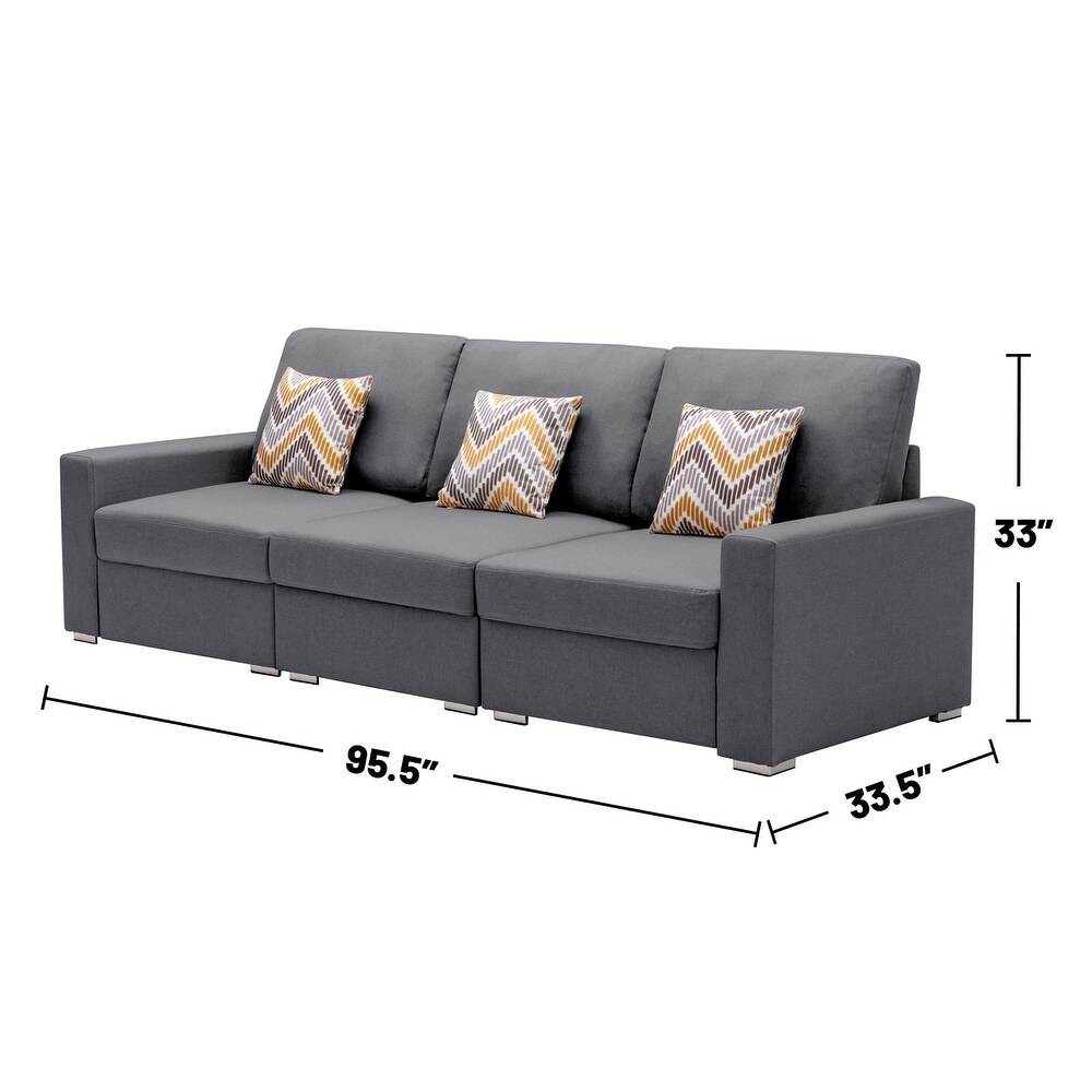 Upholstered Modular Sofa Set with Pillows