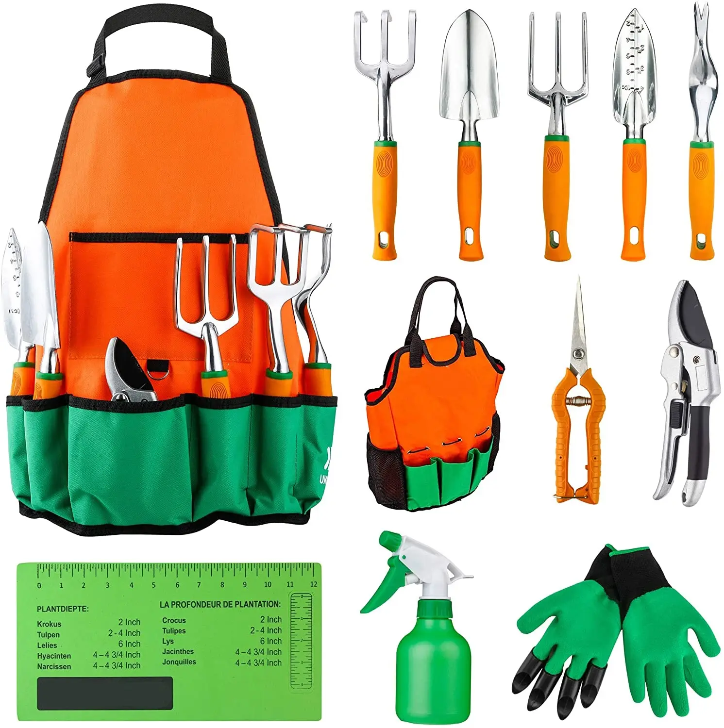 Factory wholesale garden tool set canvas bag steel material gardening tools set