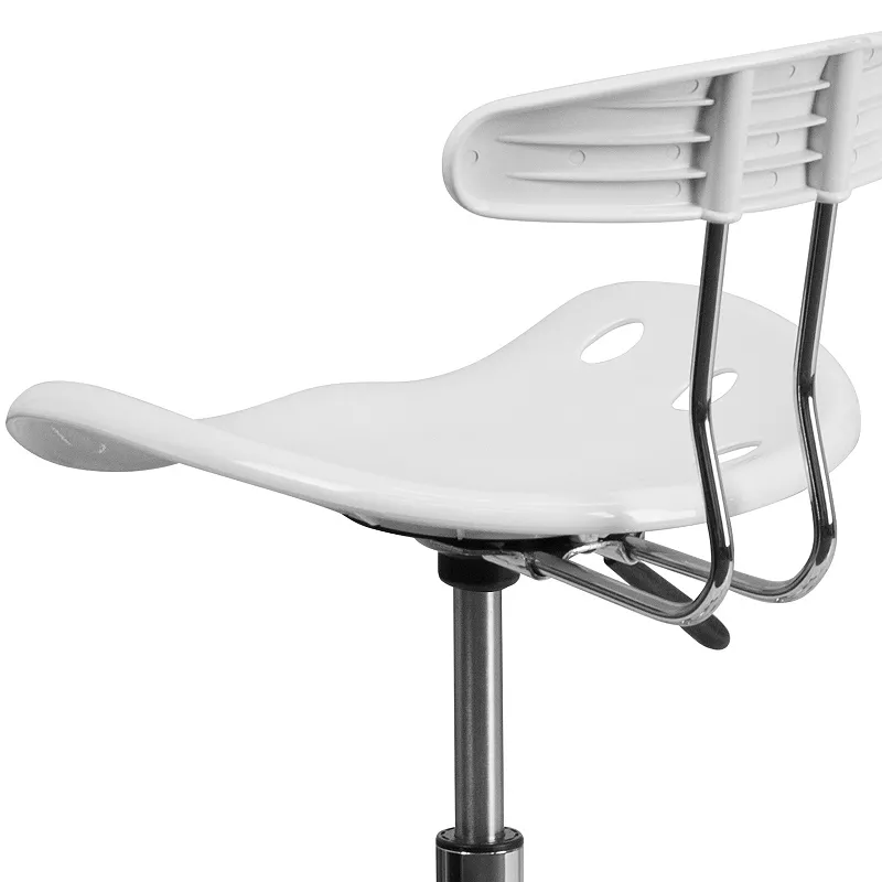 Flash Furniture Bradley White Tractor Seat Drafting Stool