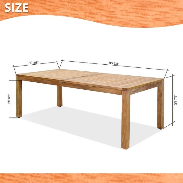 Amazonia Bacher Outdoor Patio Teak Dining Table