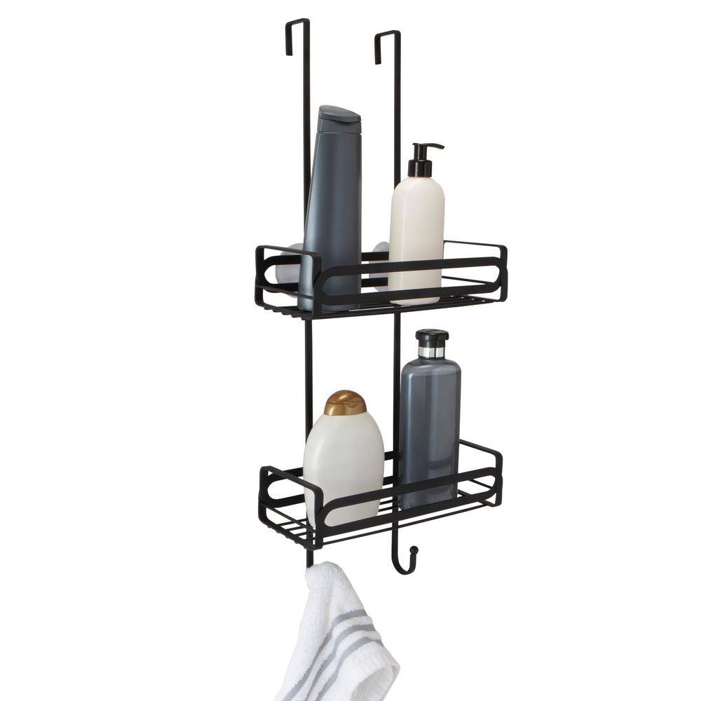 m MODA at home enterprises ltd. Granton 25.8 in. x 10.6 in. Over-the-Door Shower Caddy  in Black 305904