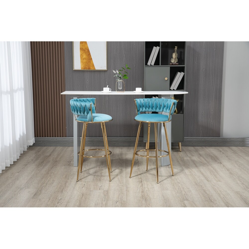 Bar High Chair with Backrest and Footstool 2PC/SET