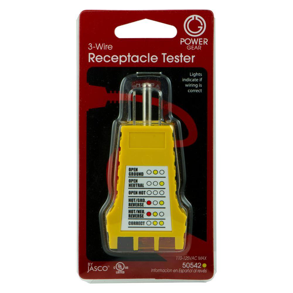 Power Gear 3-Wire Receptacle Tester 50542