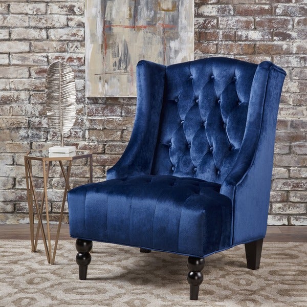 Toddman High-Back Velvet Club Chair by Christopher Knight Home