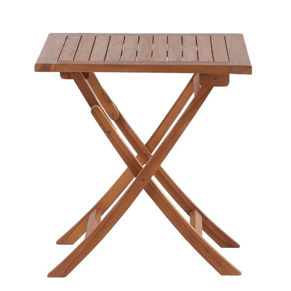 Nordic Style Natural Teak 2 Person Folding Patio Table 28