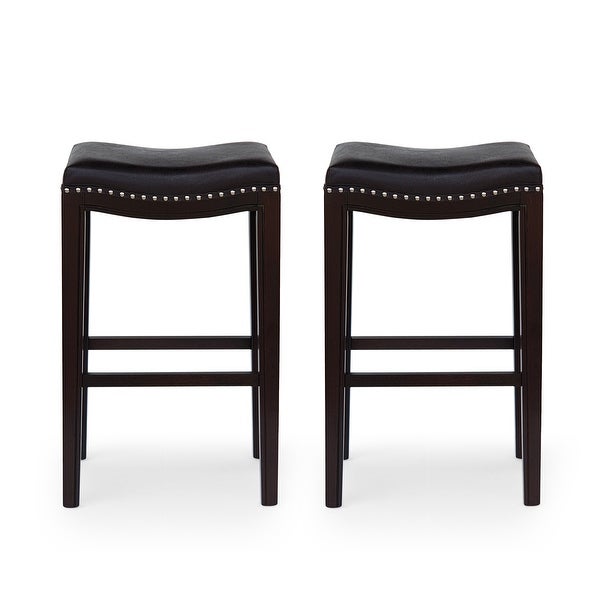 Tiffin Contemporary Studded Fabric Bar Stool (Set of 2) by Christopher Knight Home