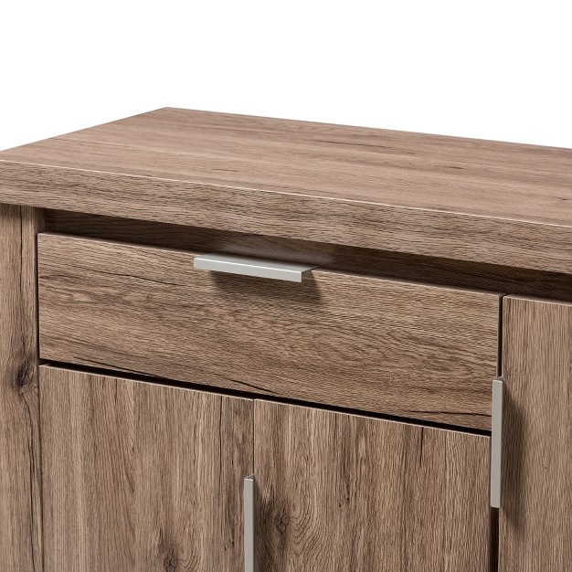 Laverne Modern And Contemporary Oak Finished Shoe Cabinet Brown Baxton Studio