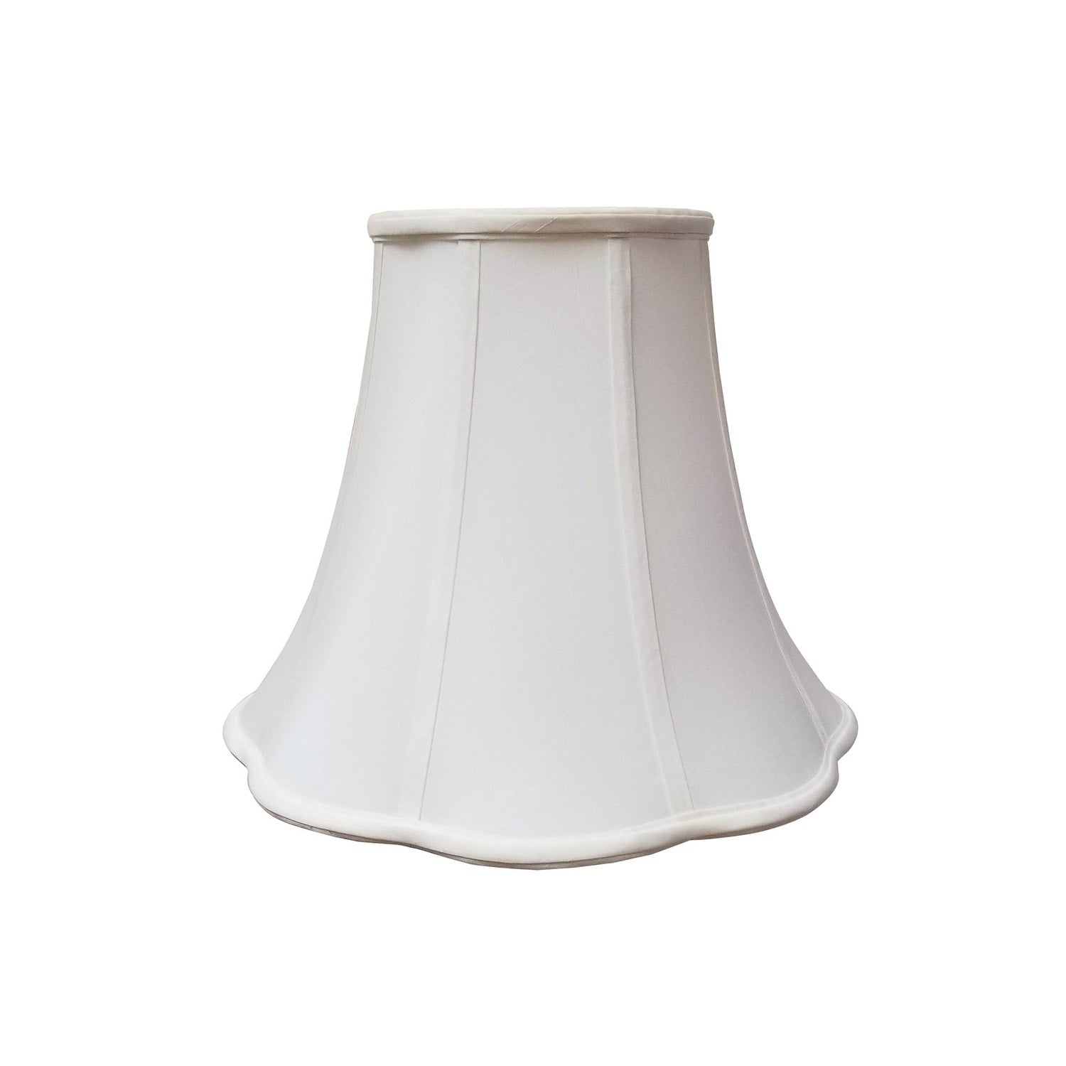 Royal Designs Bottom Scalloped Bell Lamp Shade in White， 8 x 16 x 13