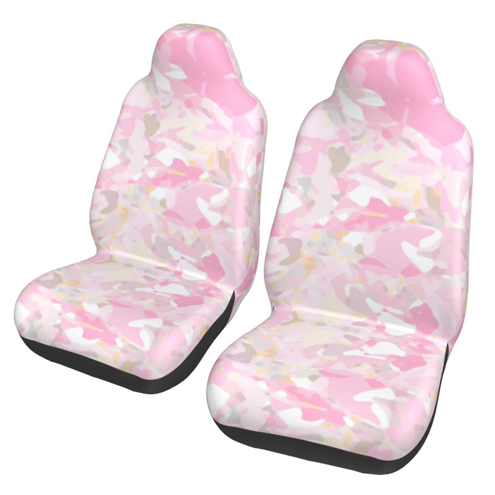 TEQUAN Front Seat Covers， Romantic Gorgeous Camouflage Pattern 2 Piece Car Seat Cover Fit Most Car SUV Truck Van