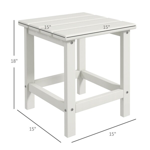 Outsunny White Square HDPE Outdoor Side Table