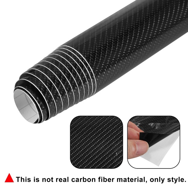 Unique Bargains 5d Carbon Fiber Pattern Vinyl Car Wrap Roll Black 1 Pc