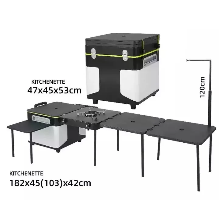 Outdoor Folding Camping Kitchen Tables Storage Organizer for Beach Bbq Grills Picnic Party