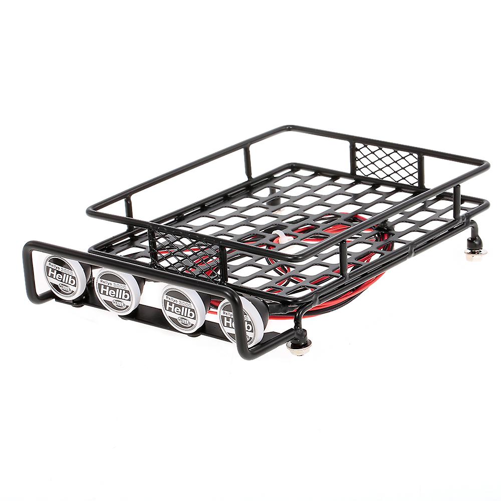 Roof Rack Luggage Carrier With Light Bar For 1/10 Rc Crawler Axial Scx10 D90 110 Traxxas Trx-4 Tamiya Hsp Rc Car Parts No.220823