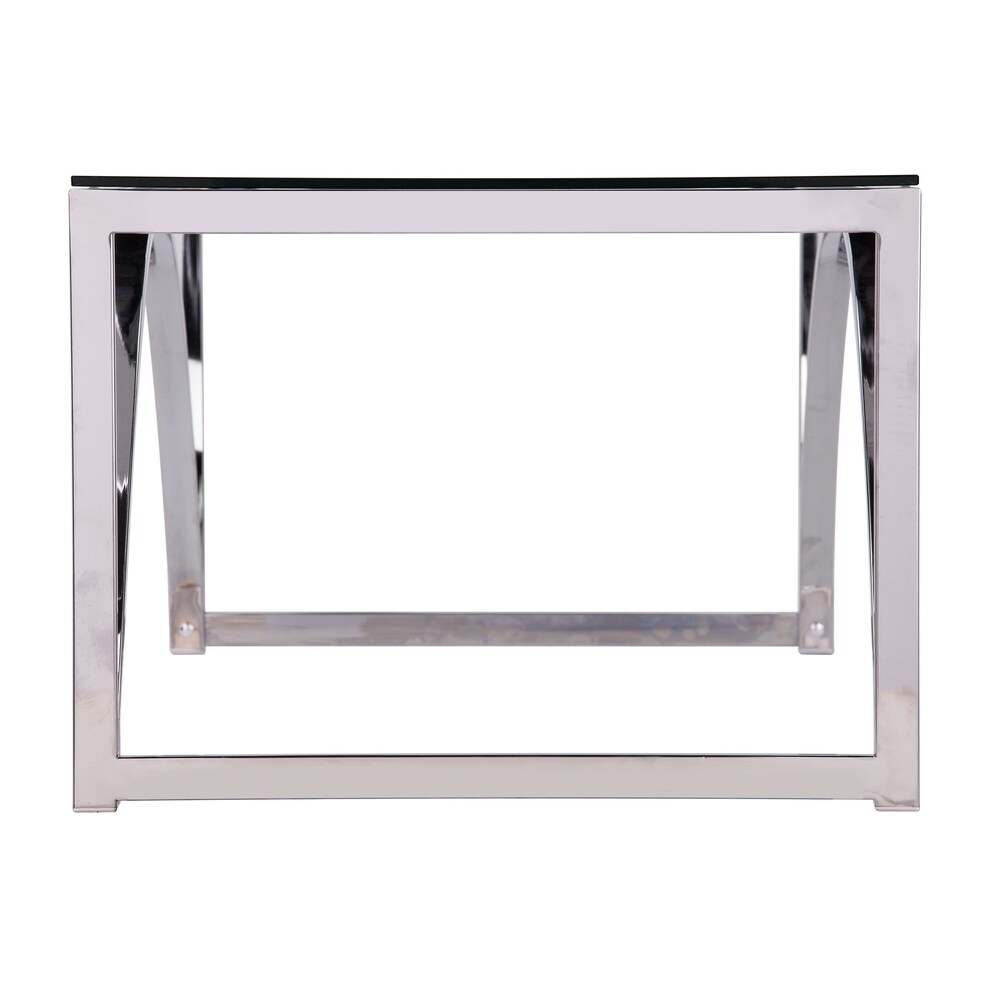 SEI Furniture Stene Contemporary Silver Glass Coffee Table