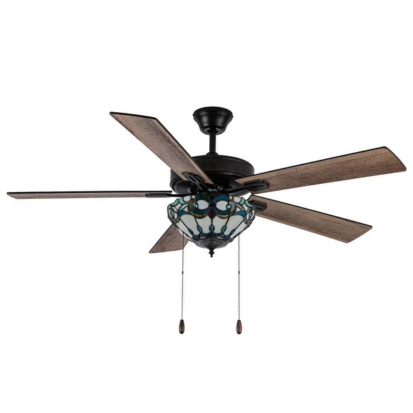 a River of Goods Oil-Rubbed Bronze and Stained Glass 52-Inch 3-Light Remote-Controlled Ceiling Fan Shopping - The Best Deals on Ceiling Fans | 40803857