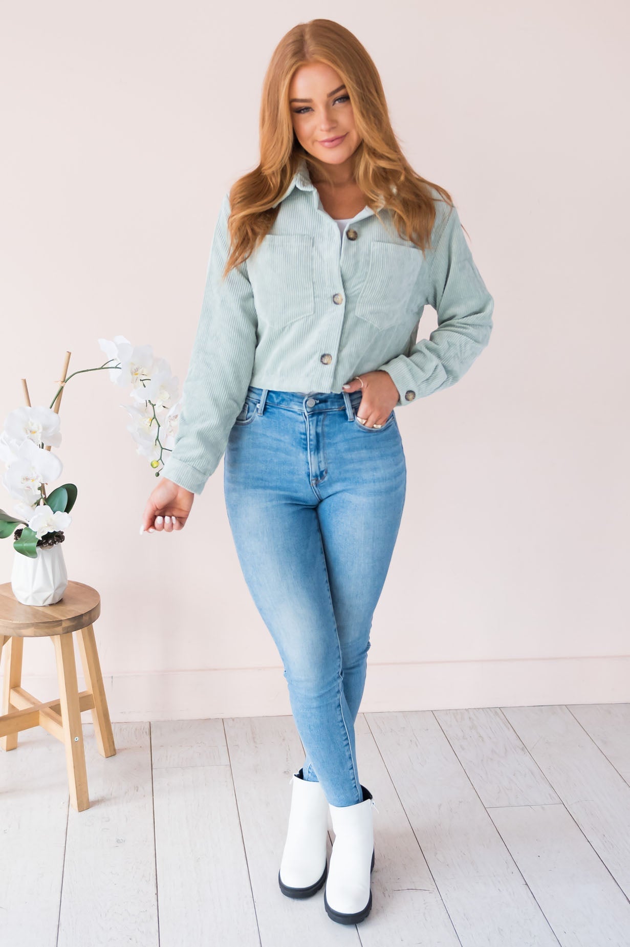 Trendy Vibes Modest Corduroy Jacket