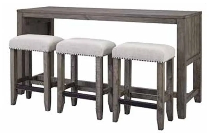 Tustin Gray Sofa Table and Counter Stools