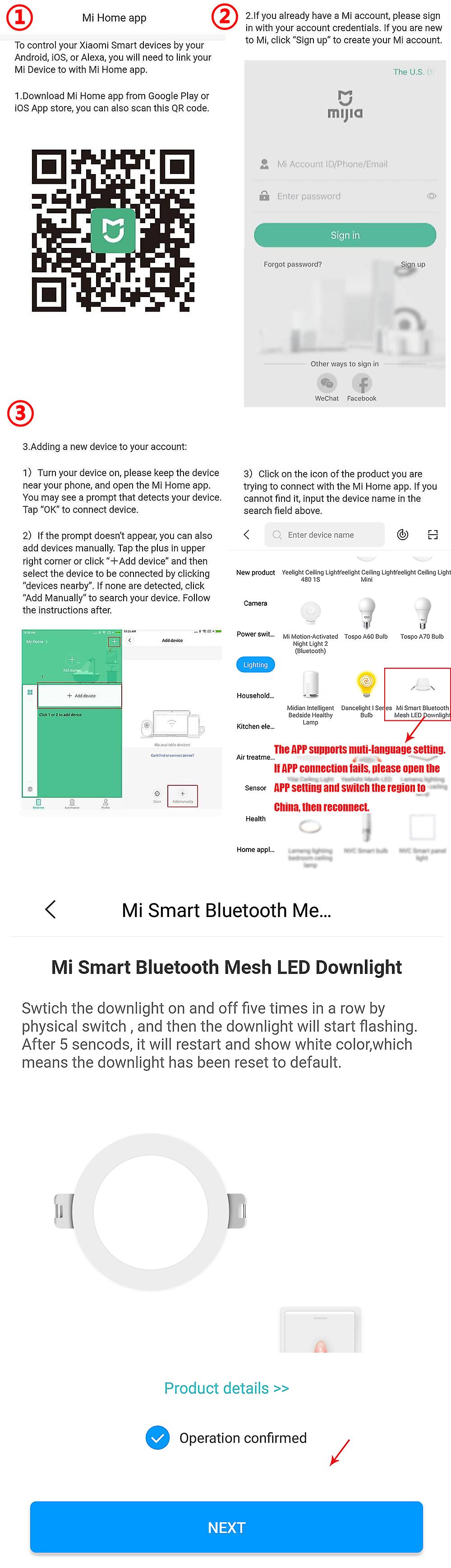 Xiaomi Mijia Smart Downlight Bt Mesh For Mijia App Control 4w 2700-6500k White and Warm Led Light 220v Mjts003 No.322473