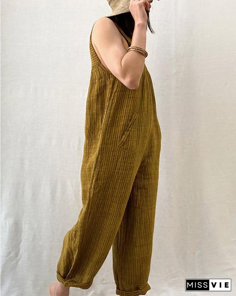 Solid Color Casual Summer Jumpsuit