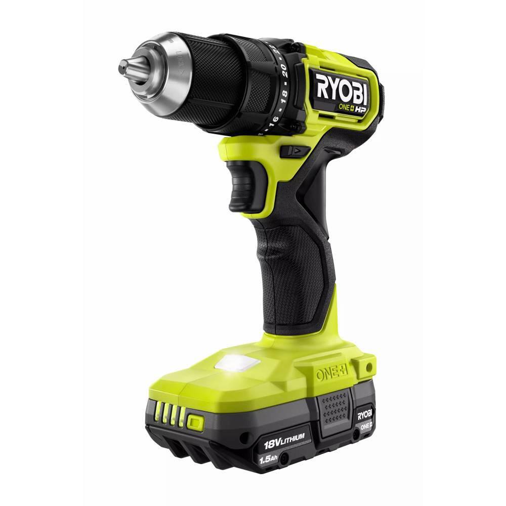 RYOBI ONE+ HP 18V Brushless Cordless Compact 12 in. DrillDriver Kit with (2) 1.5 Ah Batteries Charger and Bag PSBDD01K