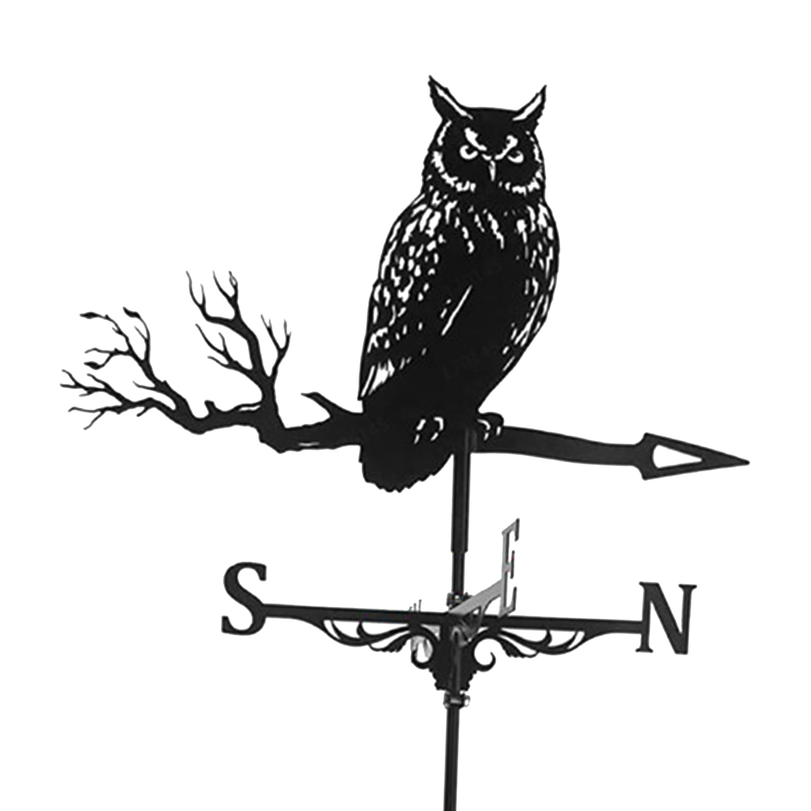 Metal Owl Shape Weathervane Weather Vane Yard Garden Barn Scene 30 Tall