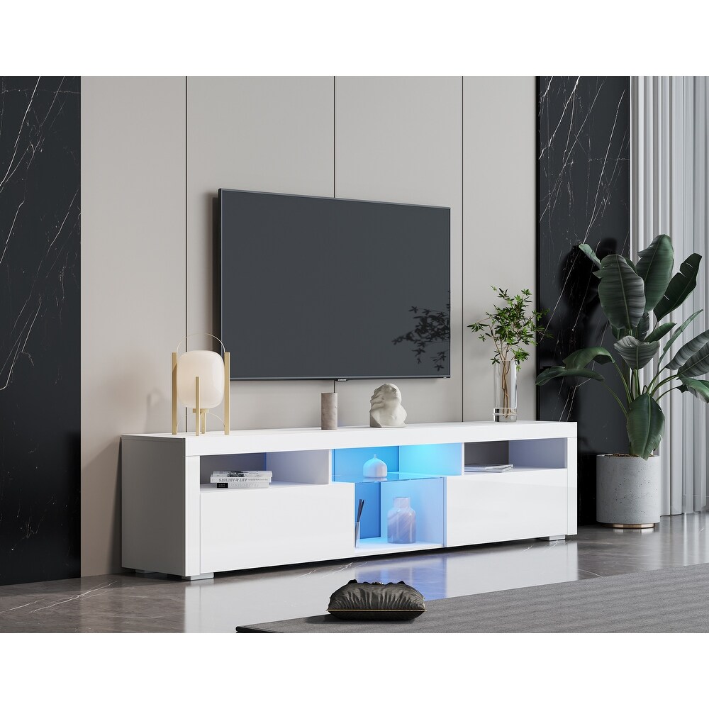 Floating TV Stand Wall Mounted Media Cabinet with LED Lights   78.74\