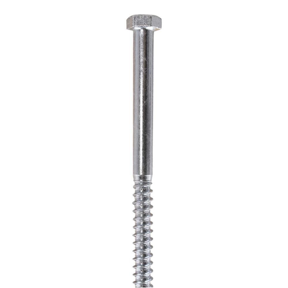 Everbilt 38 in. x 8 in. Zinc Plated Hex Drive Hex Head Lag Screw 805976