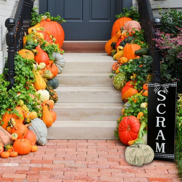 Halloween scram quot Metal Porch Sign