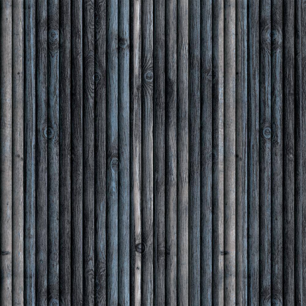 Dundee Deco Falkirk Jura II 28 in. x 28 in. Peel and Stick Charcoal Blue Beige Faux Wood PE Foam Decorative Wall Paneling (5-Pack) HDJN-R23H41-5