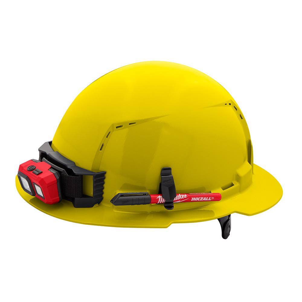 MW BOLT Yellow Type 1 Class C Full Brim Vented Hard Hat with 6-Point Ratcheting Suspension (5-Pack) 48-73-1223X5