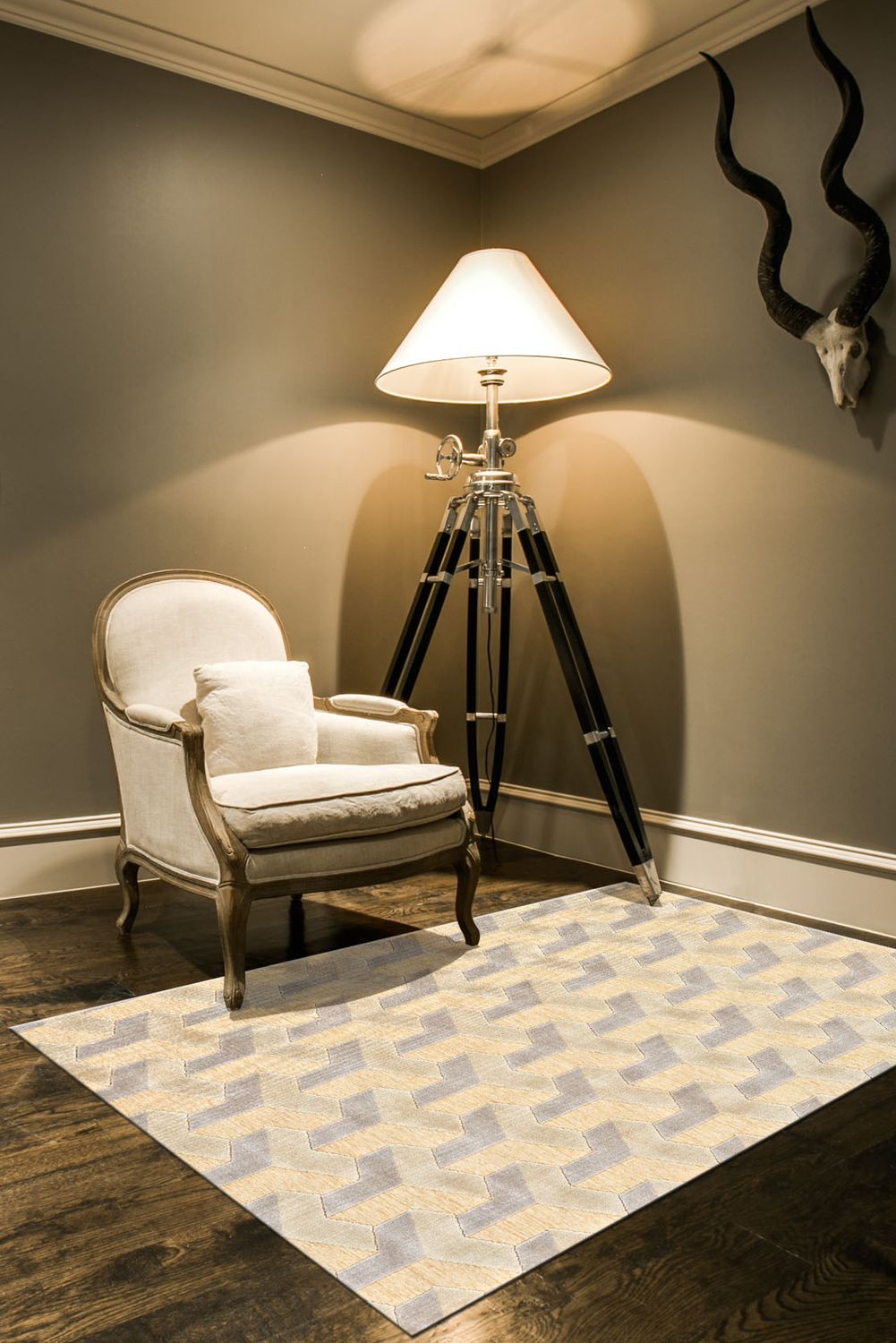 Pellaro Cream and Silver Rug by BD Fine