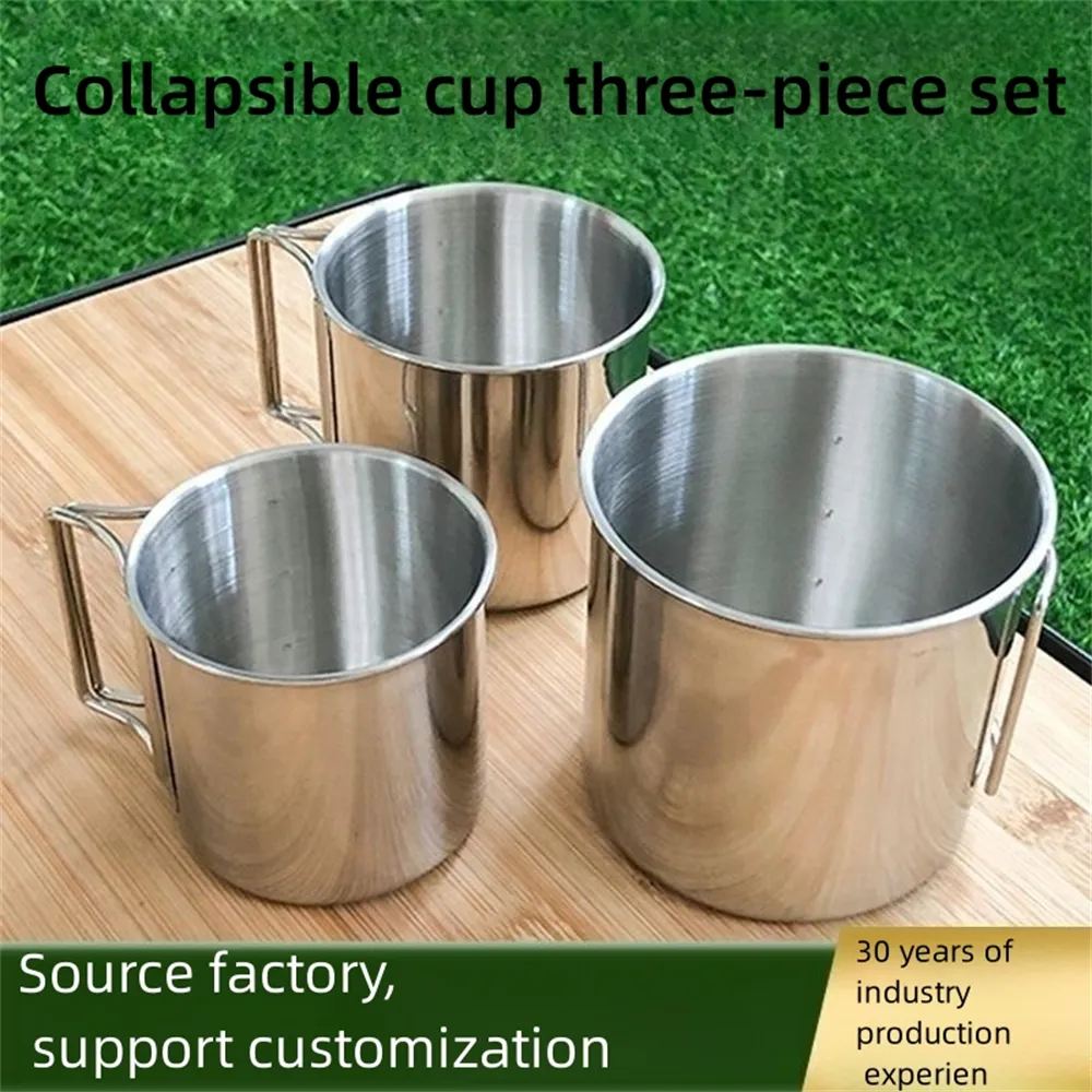 Durable Outdoor Travel Best Target Twin Wall Foldable Wholesale 304 Stainless Steel Camping Cup