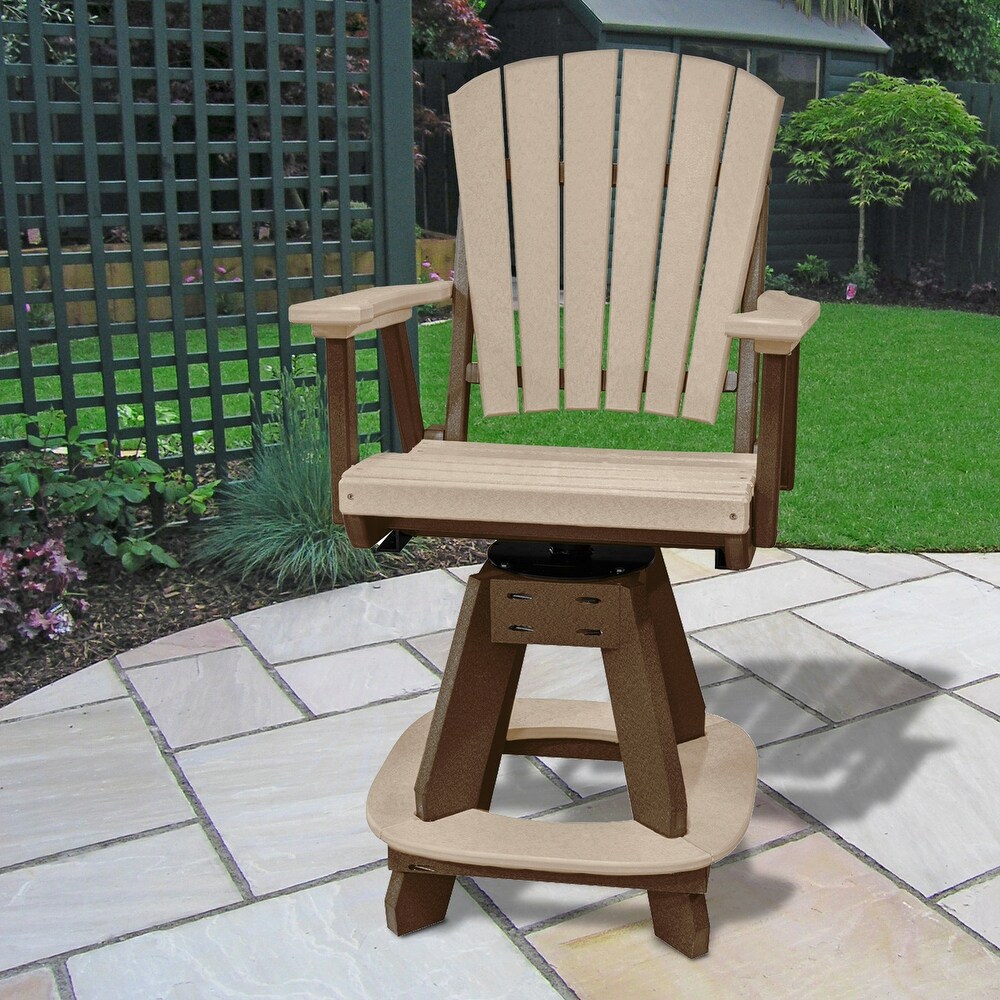 OS Home and Office Five Piece Round Counter Height Dining Set in Weatherwood on a Tudor Brown Base