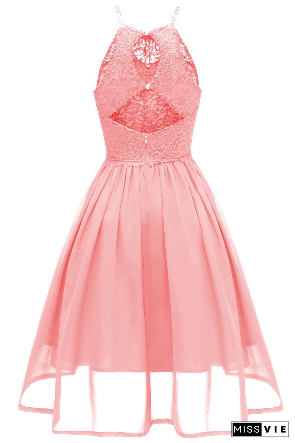 Pink Cut Out A-line Homecoming Dress