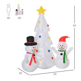 6 ft. x 3 ft. Pre-Lit LED Snowman and Tree Christmas Inflatable