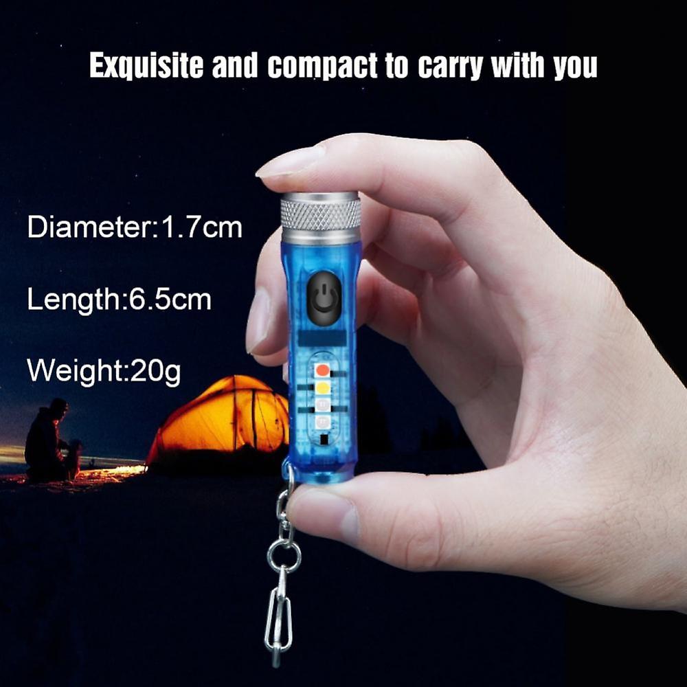 Xiaomi Flashlight Usb Charging Key Chain Flashlight Mini Small Portable Flashlight 10 Light