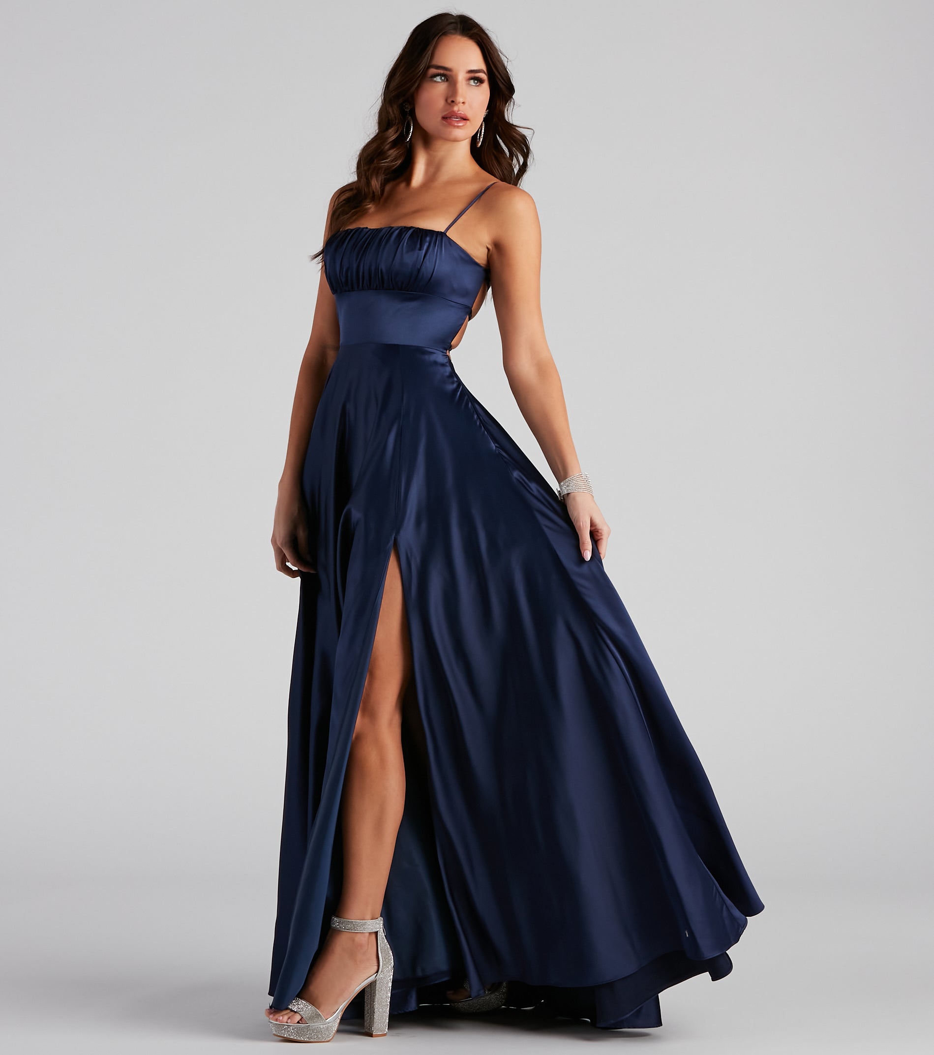 Jenny A-Line Satin Formal Dress