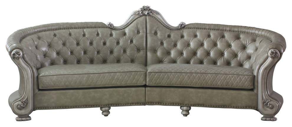 ACME Dresden Sofa in Vintage Bone White and PU   Victorian   Sofas   by Acme Furniture  Houzz