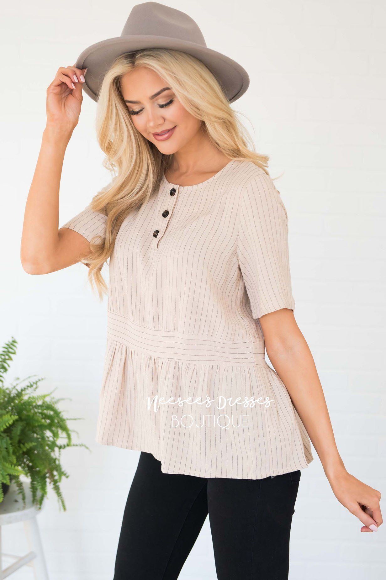 Free To Fly Peplum Stripe Top