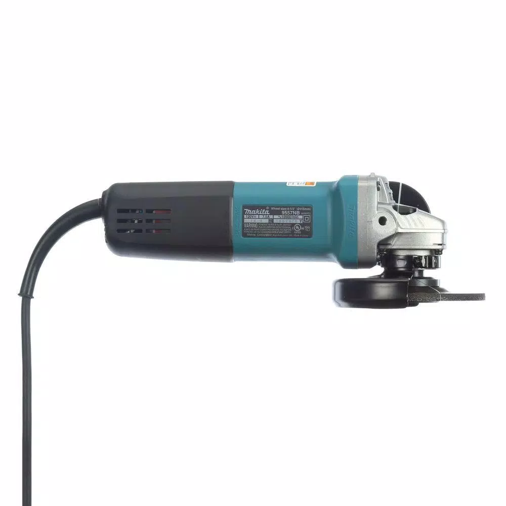 Makita 7.5 Amp Corded 4-1/2 in. Easy Wheel Change Compact Angle Grinder with Grinding Wheel， Wheel Guard and Side Handle and#8211; XDC Depot