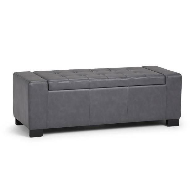 Simplihome Vegan Leather Storage Ottoman Laredo