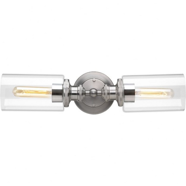 Progress Lighting Archives 2 light Bath Vanity Fixture Antique Nickel Clear Glass Shades