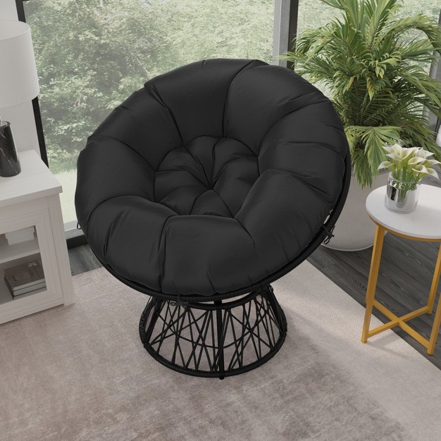 Emma And Oliver Swivel Patio Chair With Cushion