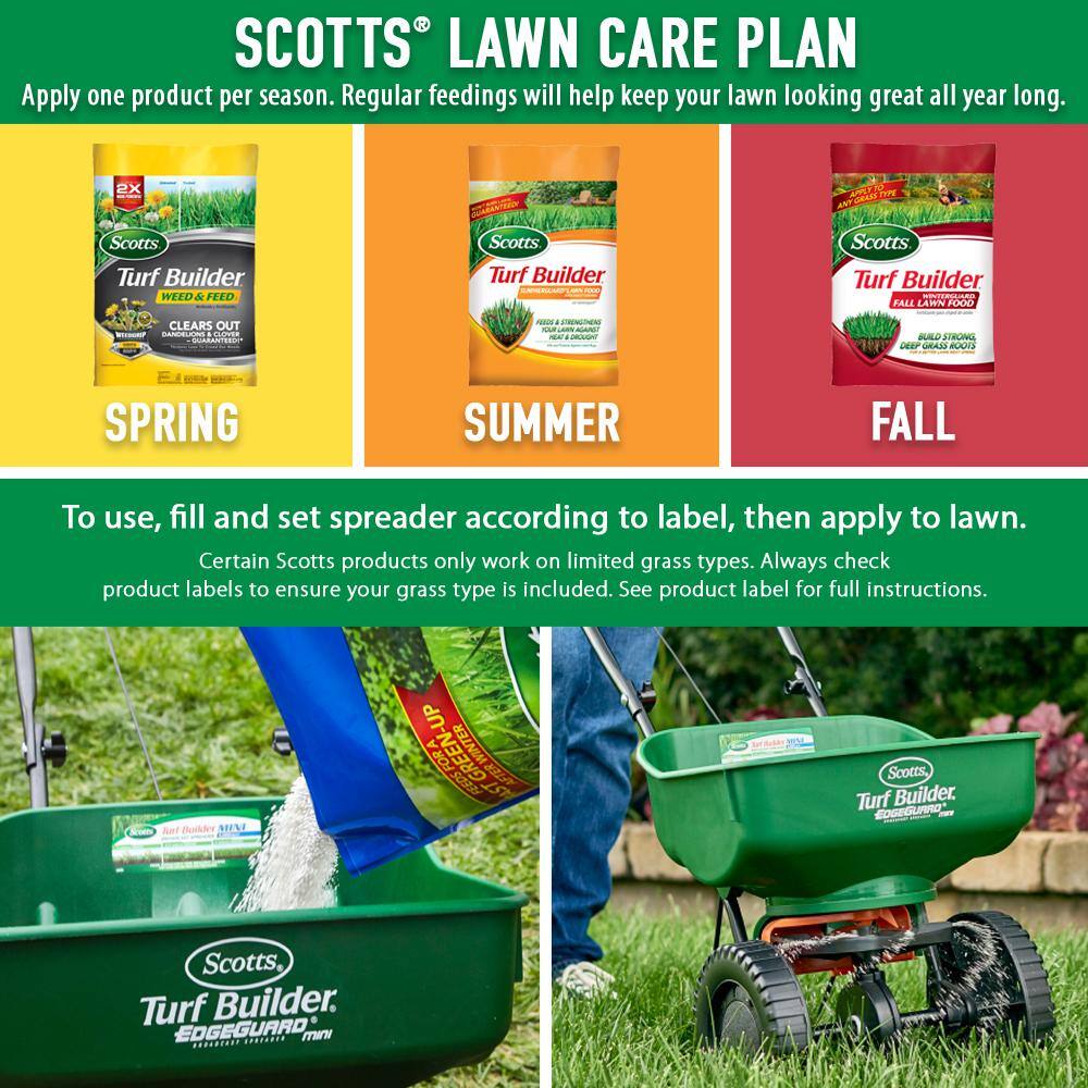 Scotts 3-Part Turf Builder Fertilizer Bundle for Small Yards (Northern) with Weed  Feed SummerGuard Fall Lawn Food 46224-1