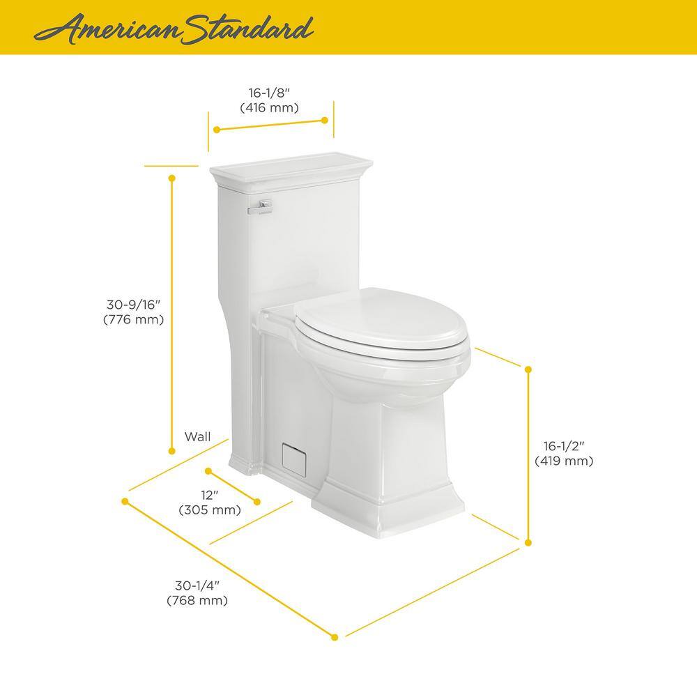 American Standard Town Square S 1-Piece 1.28 GPF Single Flush Elongated Toilet in White Seat Included 2851A104.020