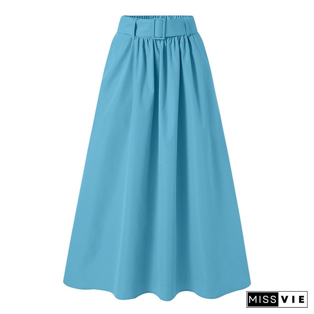 Stylish Women High Waist Party A-Line Skirt Plus Size Casual Summer Skirts