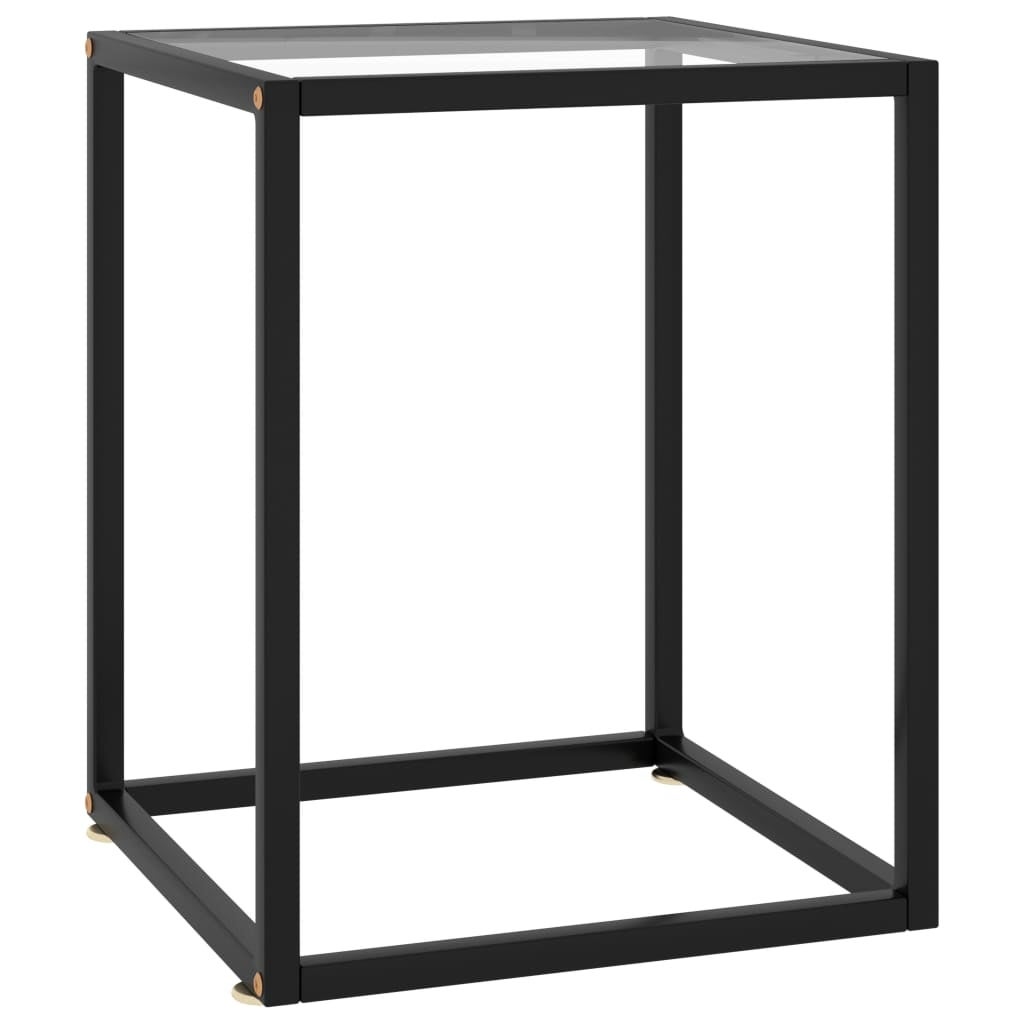 vidaXL Coffee Table Black with Tempered Glass 15.7