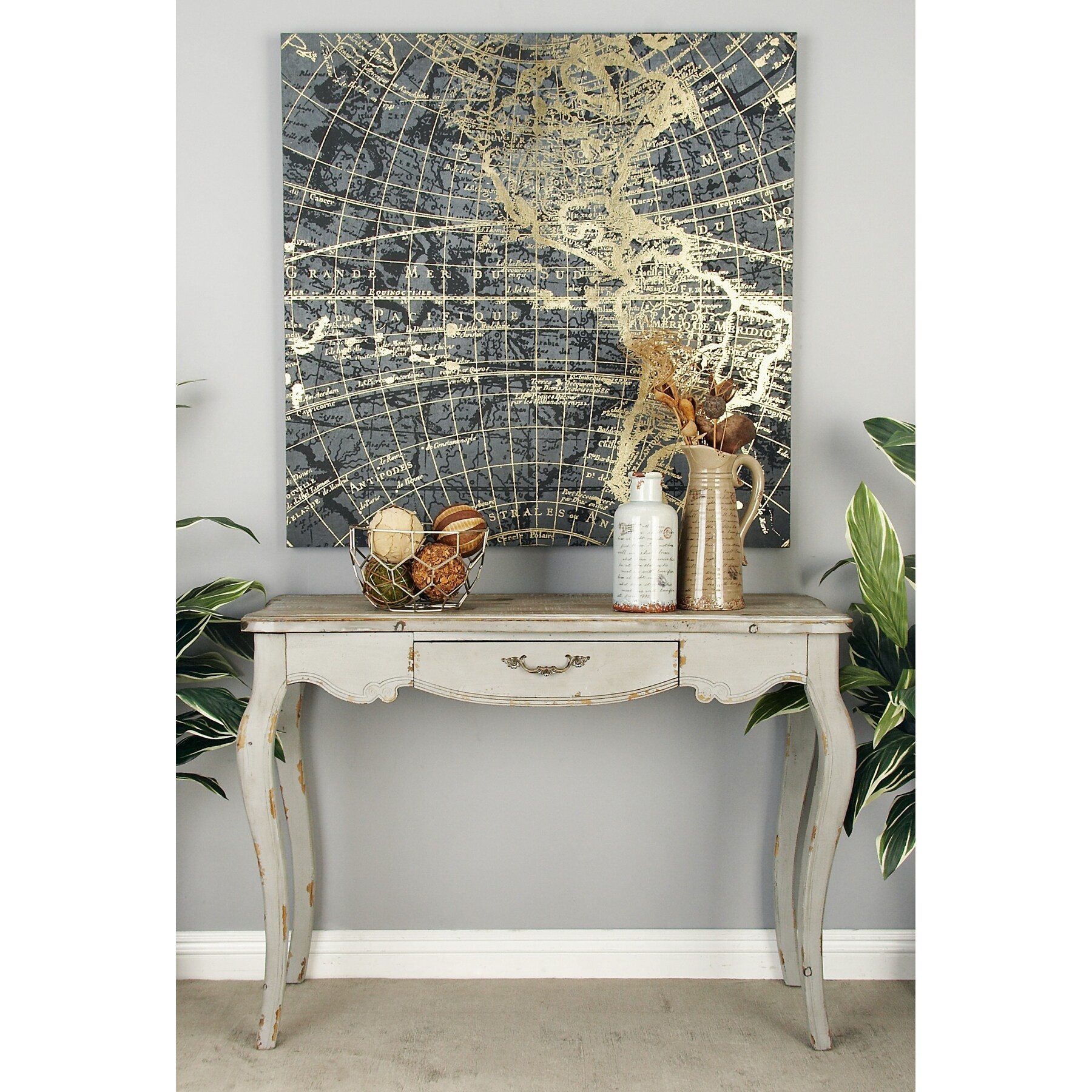 White Wood Farmhouse Console Table 31 x 43 x 17